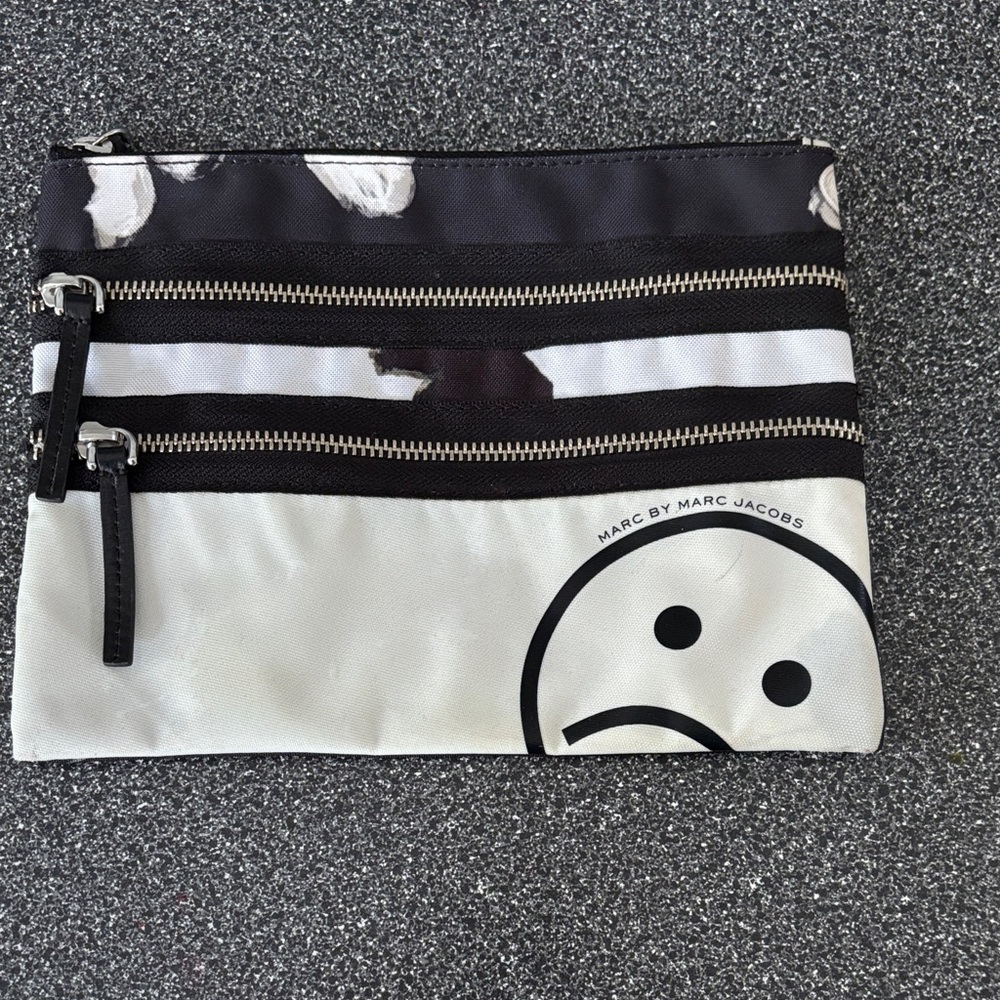 Marc by Marc Jacobs Black and White Zippered Cosmetic with 3 sections